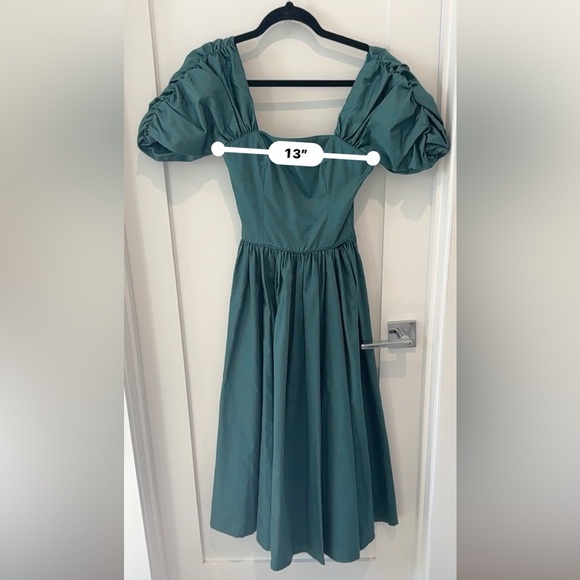 NEW Laura Ashley teal green dress vintage cottage girl 100% cotton - Picture 11 of 12